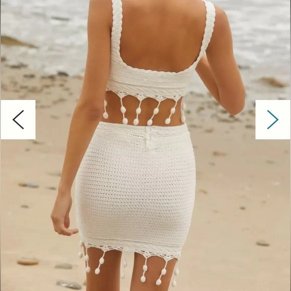 Capittana Crochet Cream Top and Skirt Set - Picture 5 of 5